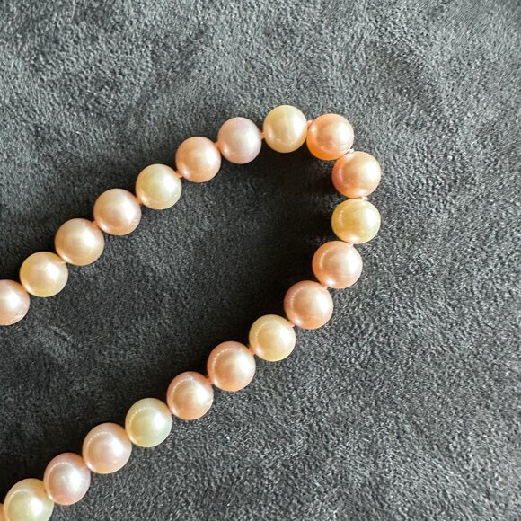 David Yurman Bijoux Pastel Pink & White Pearl Necklace w/ Diamonds - 9mm - 16" - Picture 10 of 14